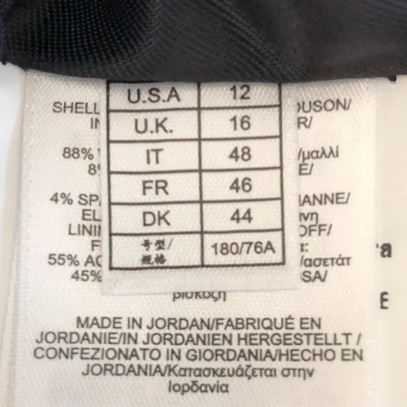 Brooks Brothers Explorer Wool Midi Pencil Skirt Navy Off White Check Print Sz 12 - Picture 11 of 13